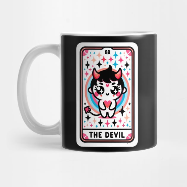 The Devil Tarot Card Kawaii Cute Anime by Lavender Celeste